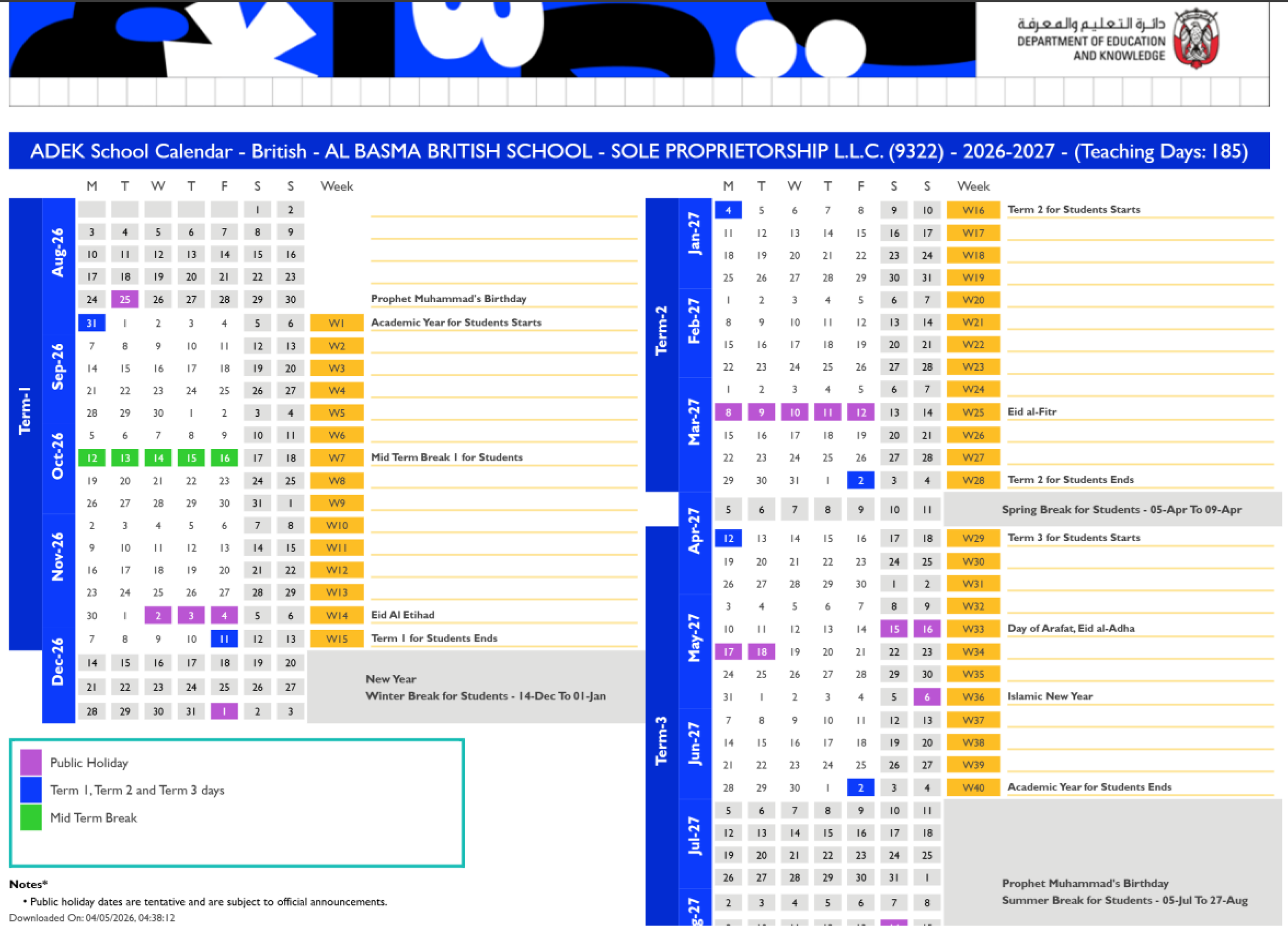 calendar